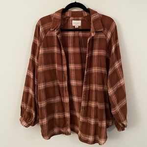 brown cuffed flannel 🤎